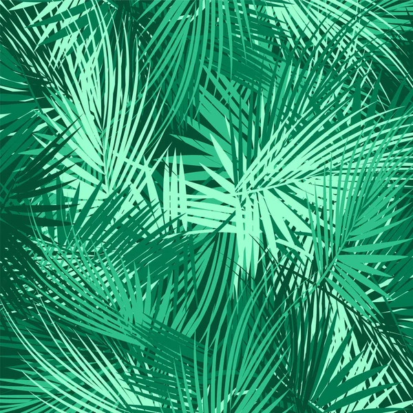 Green palm tree branches on abstract background. — Stock Vector
