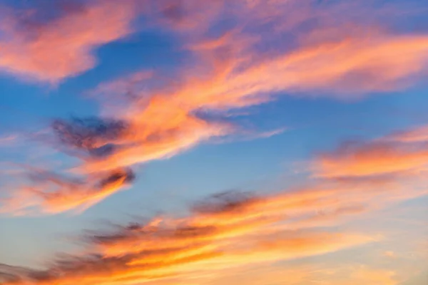 Pohled Barevné Nebe Při Západu Slunce — Stock fotografie