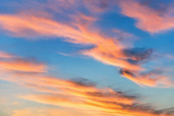 Pohled Barevné Nebe Při Západu Slunce — Stock fotografie