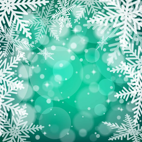 Flocons de neige de Noël sur fond coloré. Illustration vectorielle. — Image vectorielle