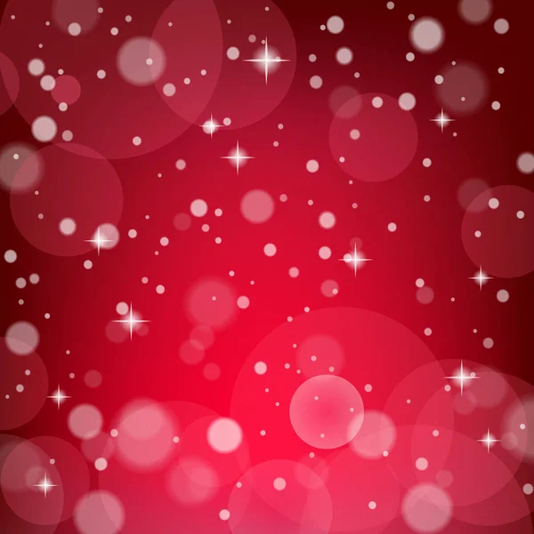 Flocos de neve de Natal no fundo vermelho. Ilustração vetorial. — Vetor de Stock