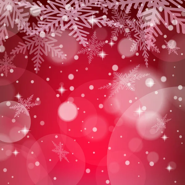 Karácsonyi hópelyhek piros háttérrel. Vektorillusztráció. — Stock Vector