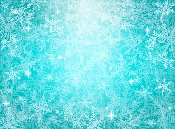 クリスマス雪片青い背景。ベクトル イラスト. — ストックベクタ