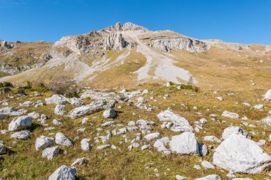 Dağın gündüz manzarası. Kafkaslar. Rusya.