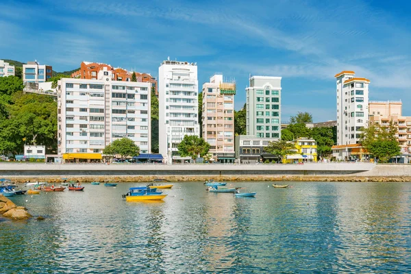 Hotel i restauracje wzdłuż wybrzeża. Jestem Stanley. Hongkong. — Zdjęcie stockowe