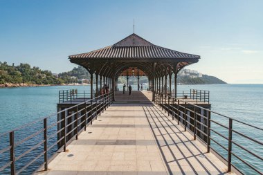 Stanley'deki Blake Pier. Stanley körfezi. Hong Kong adası.