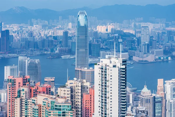 Vue sur le quartier central de jour. Hong Kong. — Photo