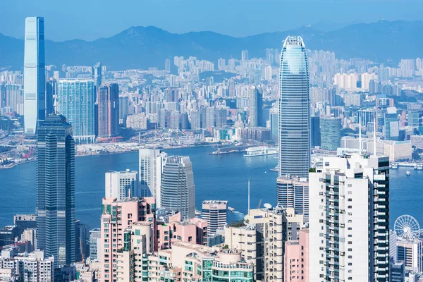 Blick auf die Stadt bei Tag. hong kong. — Stockfoto