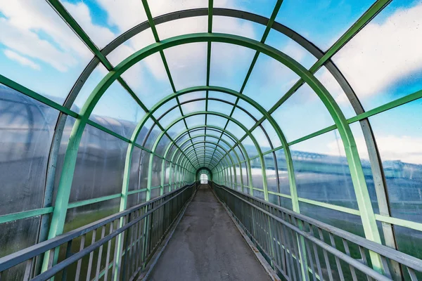 Metal and glass corridor. — Stock Photo, Image