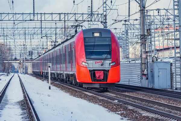 Moscou Rússia Fevereiro 2020 Movimentos Alta Velocidade Tver Para Terminal — Fotografia de Stock