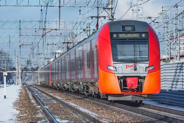 Moscou Rússia Fevereiro 2020 Movimentos Alta Velocidade Para Tver Partir — Fotografia de Stock