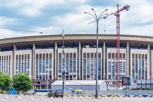 Moscou Rússia Junho 2019 Exterior Estádio Olímpico Está Reconstrução — Fotografia de Stock