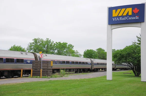 Niagara Falls Canada June 2011 Passenger Train Toronto New York — Stock Photo, Image