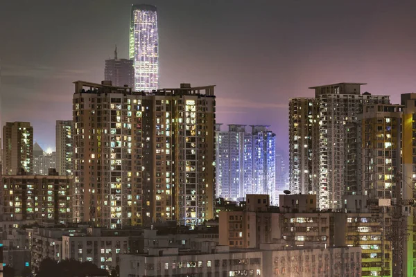 Stadsdelen Utsikt Kvällen Det Shenzhen Kina — Stockfoto