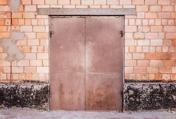 Portes Métalliques Entrée Ancien Bâtiment — Photo