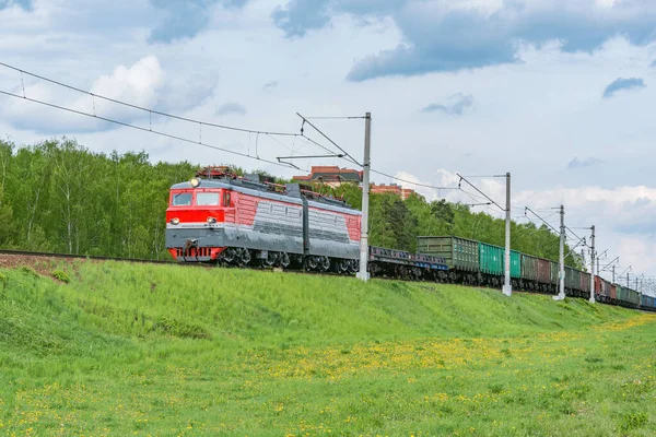 貨物列車の移動. — ストック写真