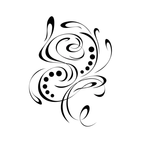 Motif Décoratif Abstrait Lignes Noires Lisses Sur Fond Blanc — Image vectorielle