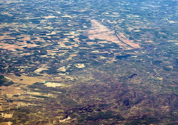 비행기에서 지상의 위시야 호수등의 무늬가 부드러운 — 스톡 사진