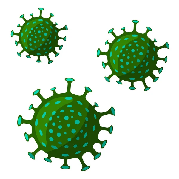 Immagine di Coronavirus isolata su sfondo bianco. Illustrazione piatta del fumetto del vettore — Vettoriale Stock