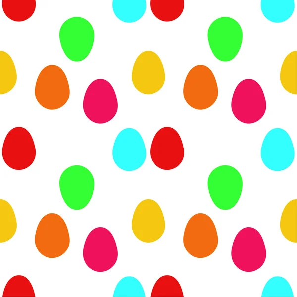 Seamless Pattern Isolated Colored Ellipses White Background Merry Easter Background — 스톡 벡터