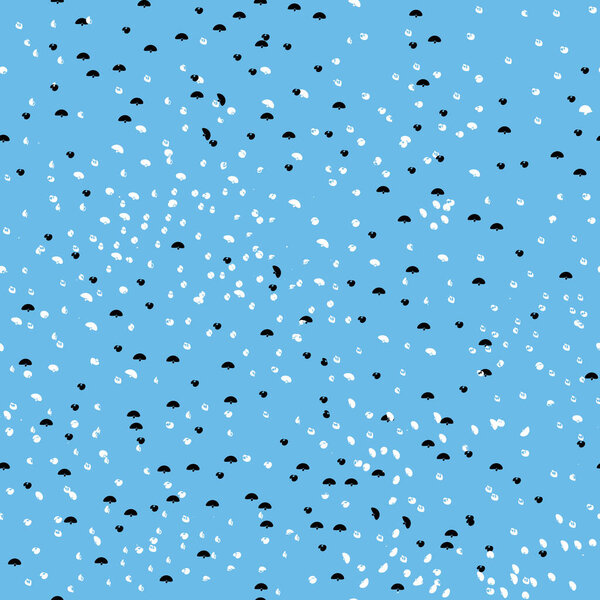 Бесшовный узор: небольшие абстрактные пятна белого и черного цвета на синем фоне
. 
