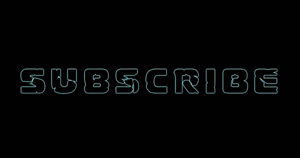 Subscribe Dark Ice Style Text Black Background Blue Grasping Letters — Stock Photo, Image