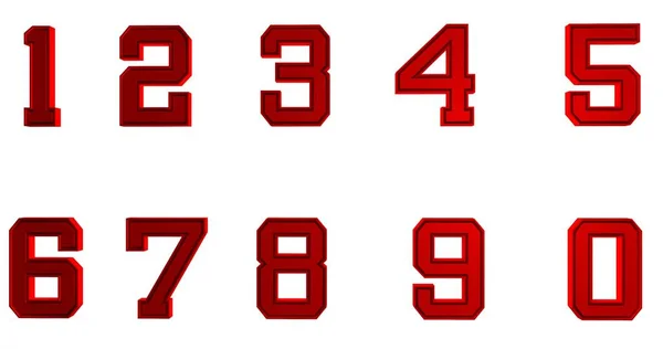 Beyaz Arkaplanda Kırmızı Sayılar — Stok fotoğraf