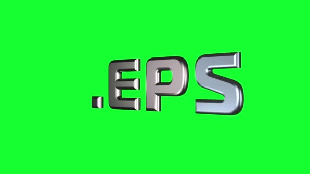 Spinning Text Green Background Video Formats Steel Letters — Stock Video