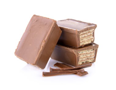 Beyaz bir arka plan üzerinde izole çikolata gofret