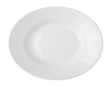 Beyaz arkaplanda boş bir plaka izole edildi