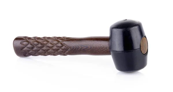 Gumová palička s dřevěnou rukojetí izolované na bílém pozadí — Stock fotografie
