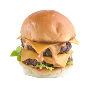 hamburger eti beyaz zemin üzerine izole
