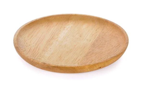 Wood plate on white background — Stock Photo, Image