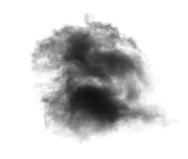 Kara bulut duman beyaz zemin üzerine bir battaniye ile