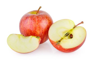 Beyaz arkaplanda elma