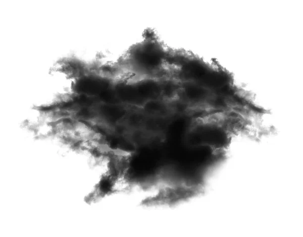 Zwarte wolk op witte achtergrond — Stockfoto