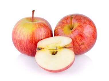 Beyaz arkaplanda elma