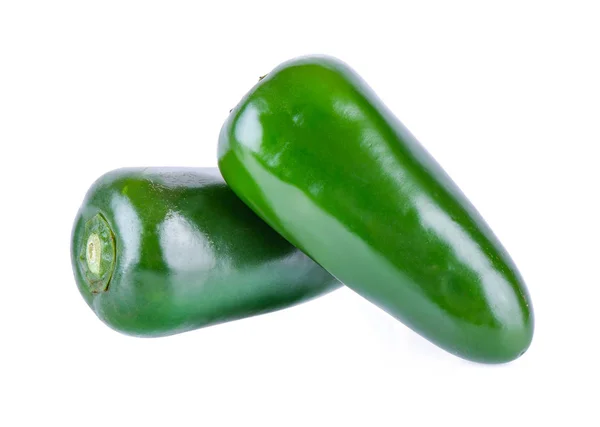 Zöld chili paprika izolált fehér alapon — Stock Fotó