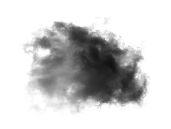 Nuvens negras ou fumaça em um fundo branco — Fotografia de Stock