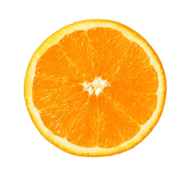 Orangenscheibe isoliert auf weißem Hintergrund — Stockfoto