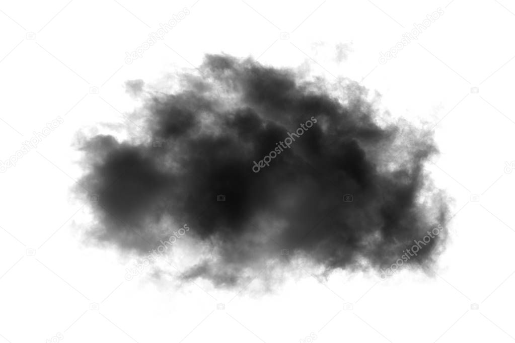 Black clouds or smoke on a white background