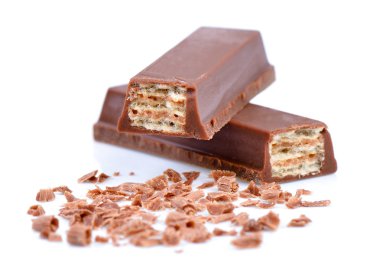 Beyaz bir arka plan üzerinde izole çikolata gofret