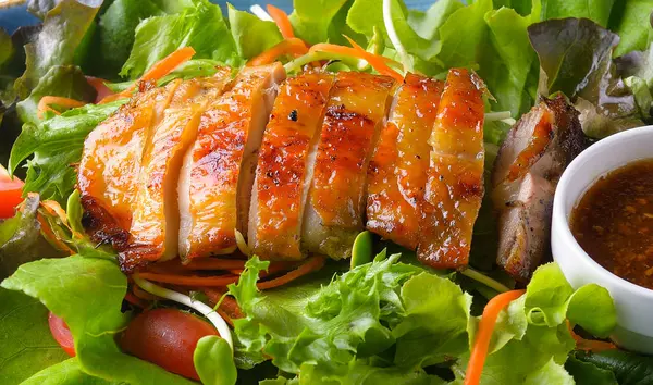 Chicken salad in plate — Stock Photo, Image