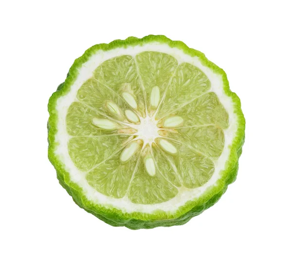 Fatia de bergamota isolada no fundo branco — Fotografia de Stock