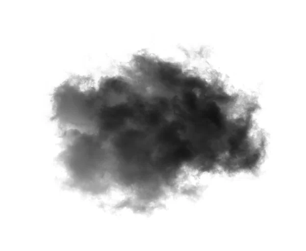 Nuages noirs ou fumée sur fond blanc — Photo