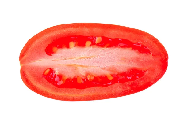 Tomatengroentenschijfje geïsoleerd op witte achtergrond — Stockfoto