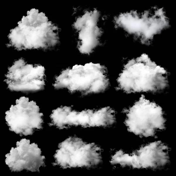 Wolken op zwarte achtergrond — Stockfoto