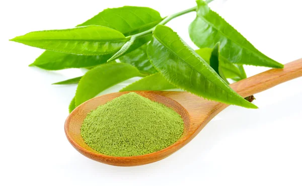Grüner Tee isoliert auf weißem Hintergrund — Stockfoto