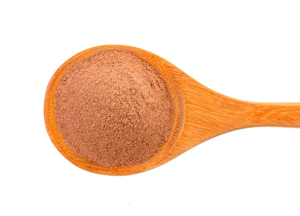 Malt extract in wood spoon on white background — Stock Photo, Image