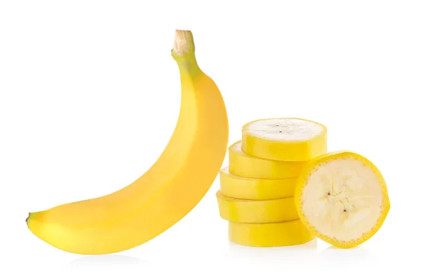 Banánszelet elszigetelt fehér háttér — Stock Fotó